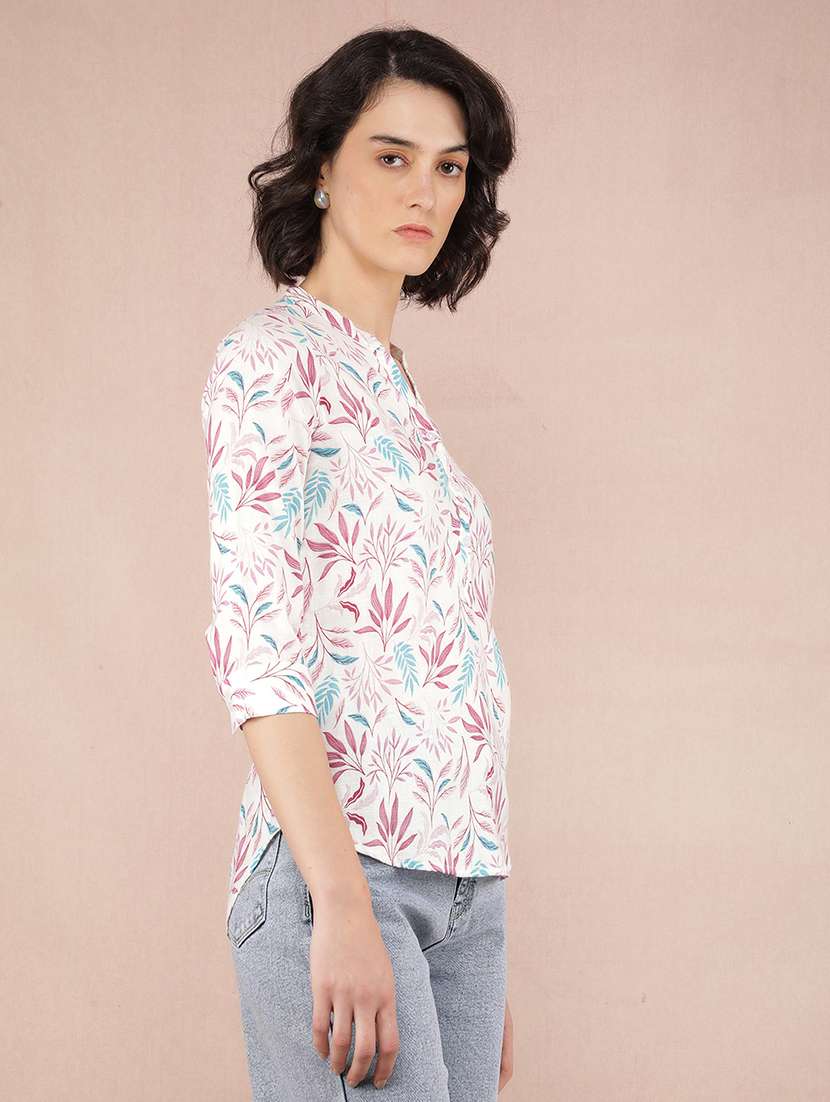 women white linen regular top - 21518005 -  Standard Image - 2