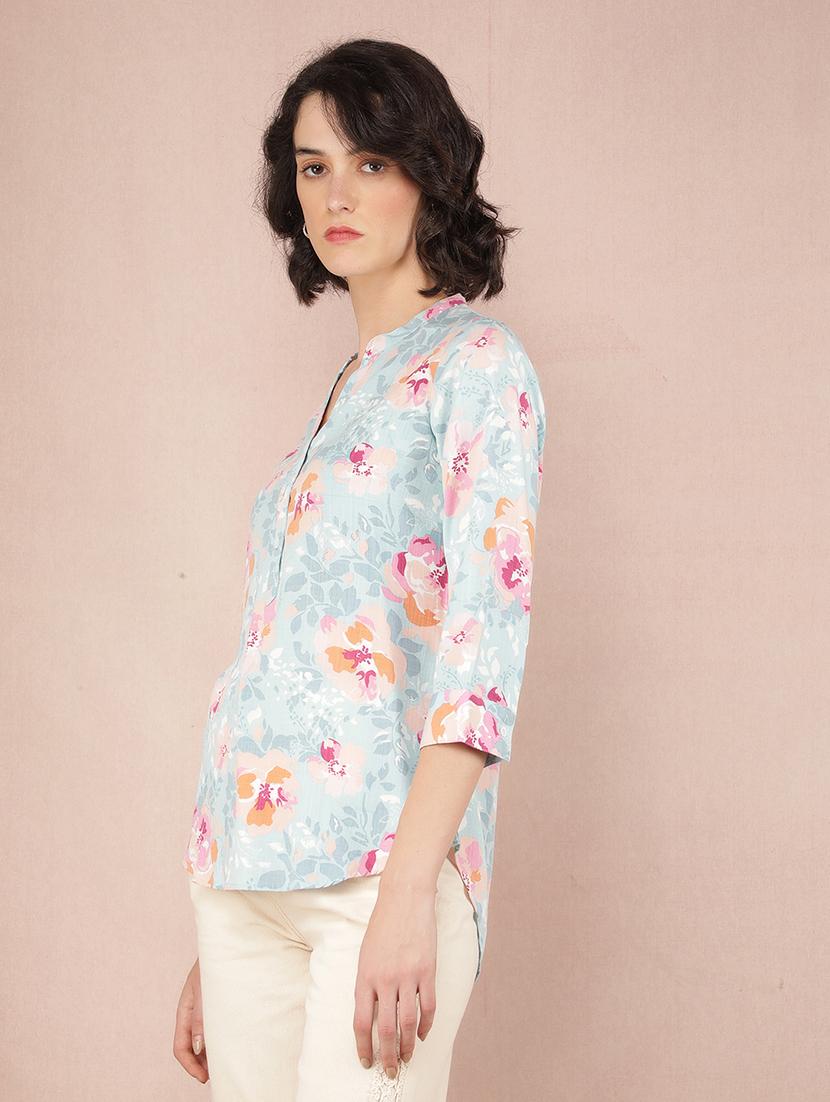 women purist blue viscose regular top - 21518008 - Zoom Image - 0