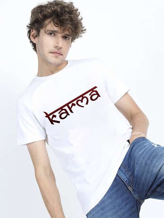 men round neck chest printed t-shirt - 21518138 -  Standard Image - 2