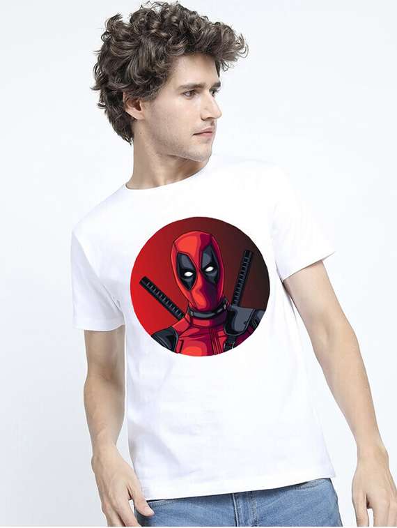 men white front printed t-shirt - 21518145 -  Standard Image - 2