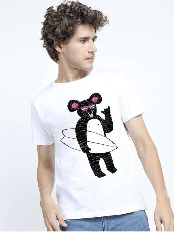 men white front printed t-shirt - 21518157 -  Standard Image - 2