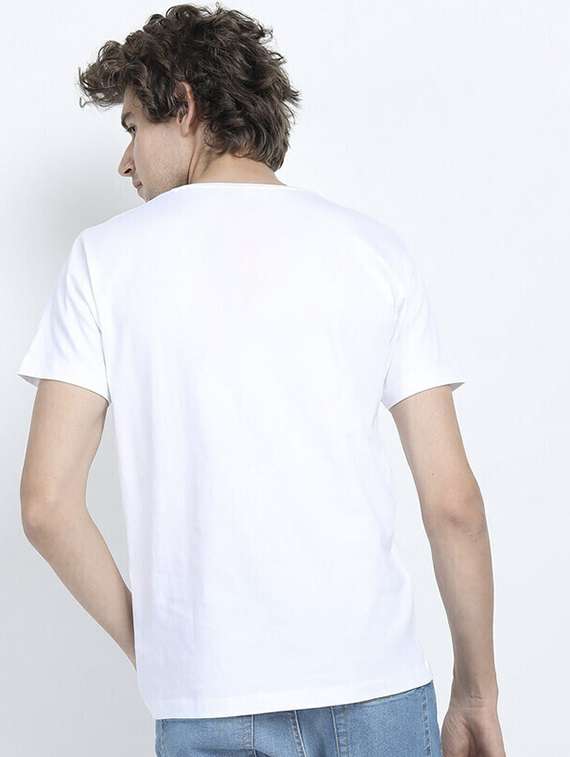 men white front printed t-shirt - 21518194 -  Standard Image - 2