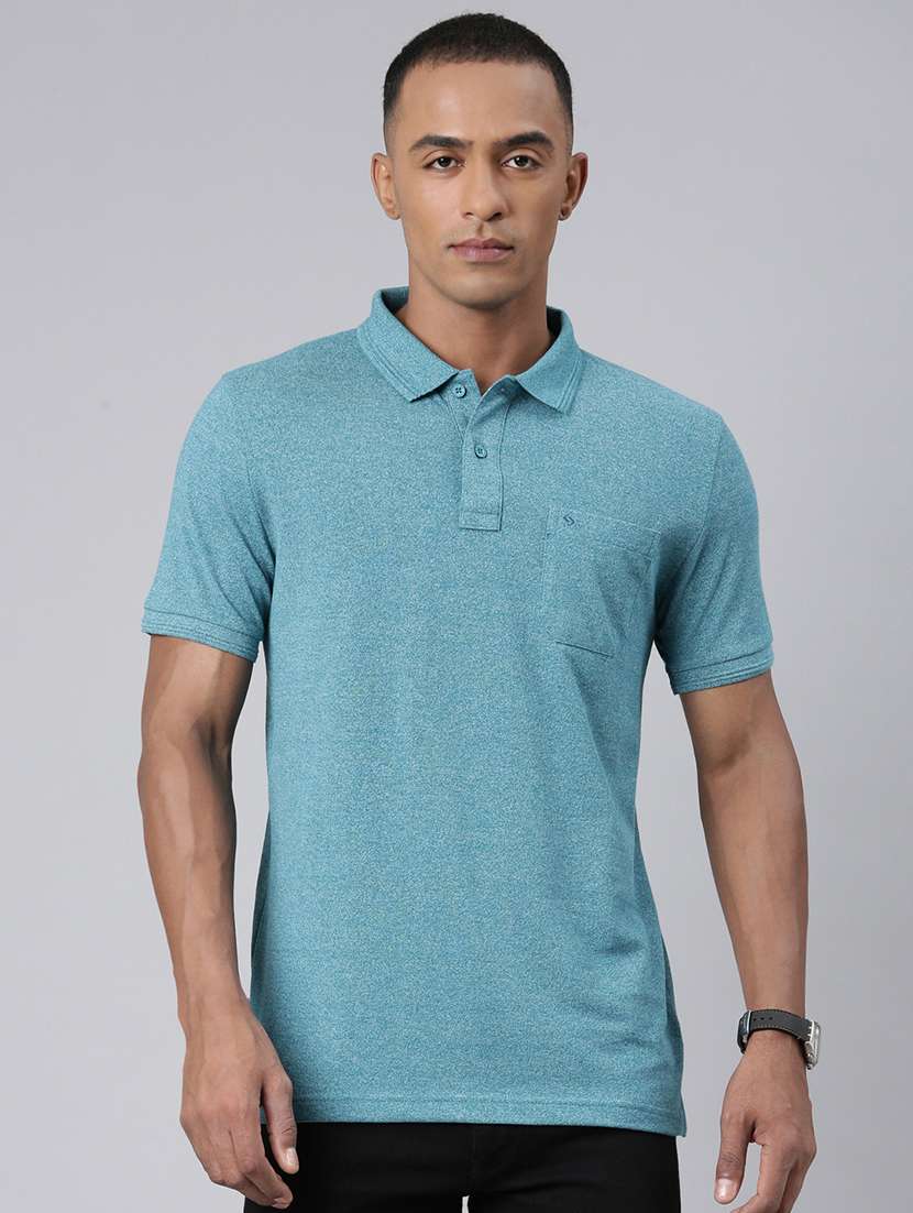 men polo neck plain t-shirt