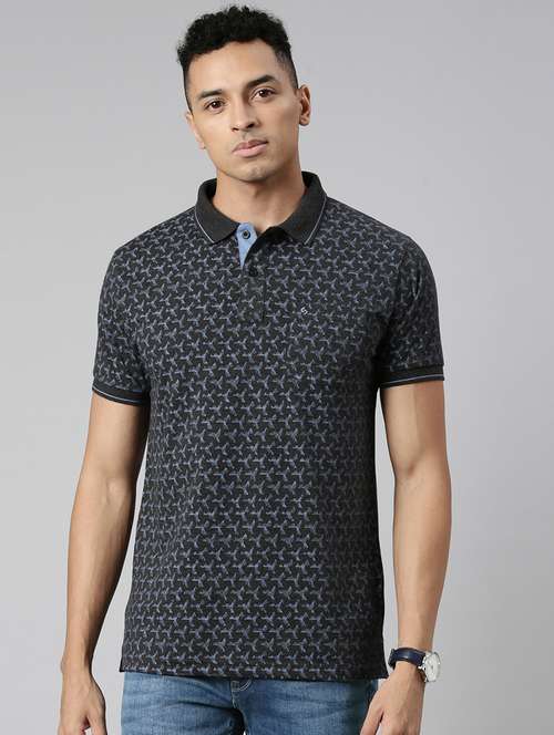 men polo neck all over print t-shirt - 21518319 -  Standard Image - 0