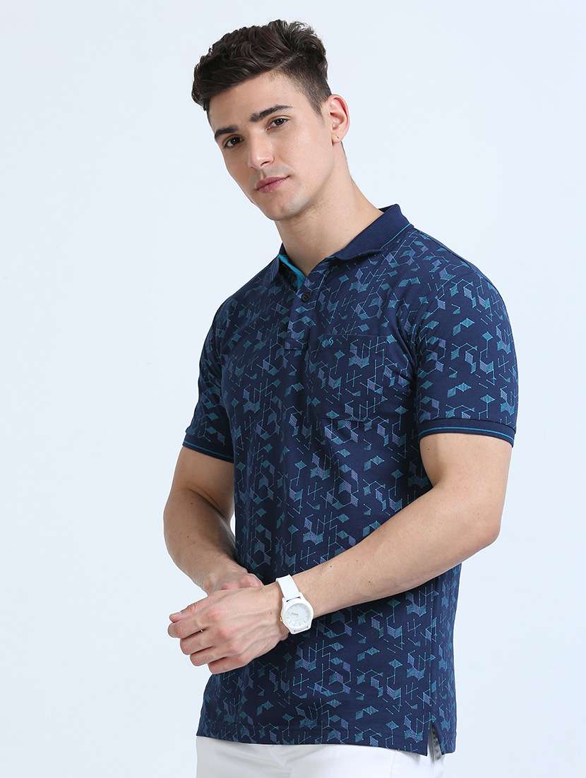 men polo neck all over print t-shirt - 21518384 -  Standard Image - 2