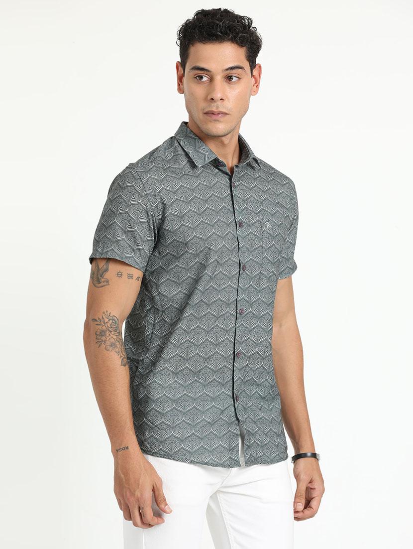 men collared printed casual shirt - 21518465 - Standard Image - 2