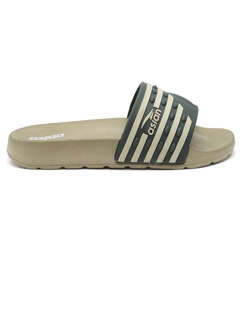 men green open toe slider - 21518765 -  Standard Image - 2