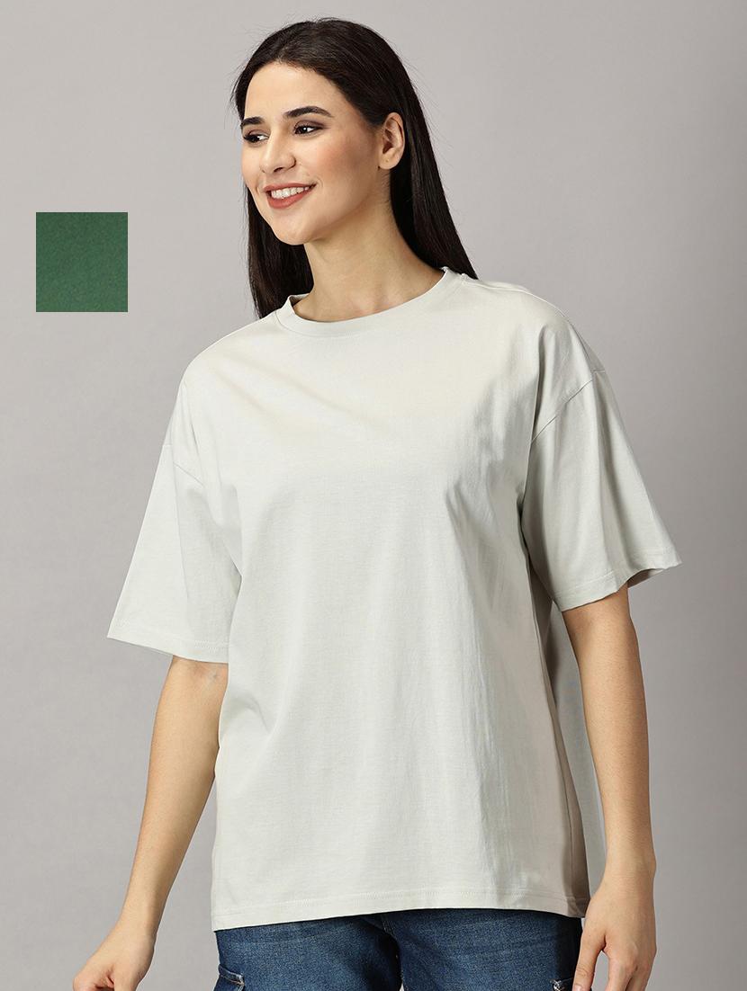 women pack of 2 solids oversized t-shirts - 21518798 - Zoom Image - 0