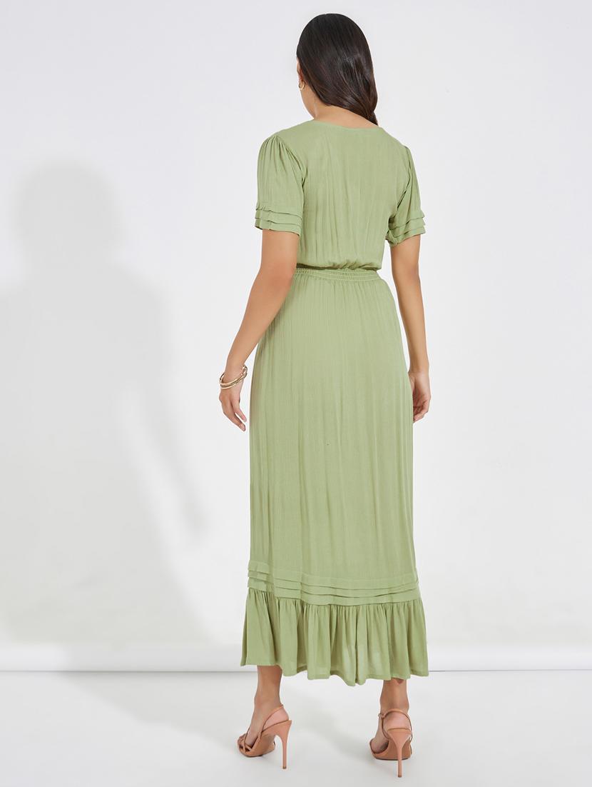 olive cotton aline dress - 21518852 - Standard Image - 2