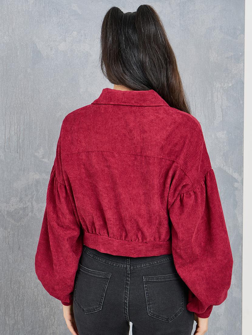 women red solid regular jacket - 21518877 - Standard Image - 2