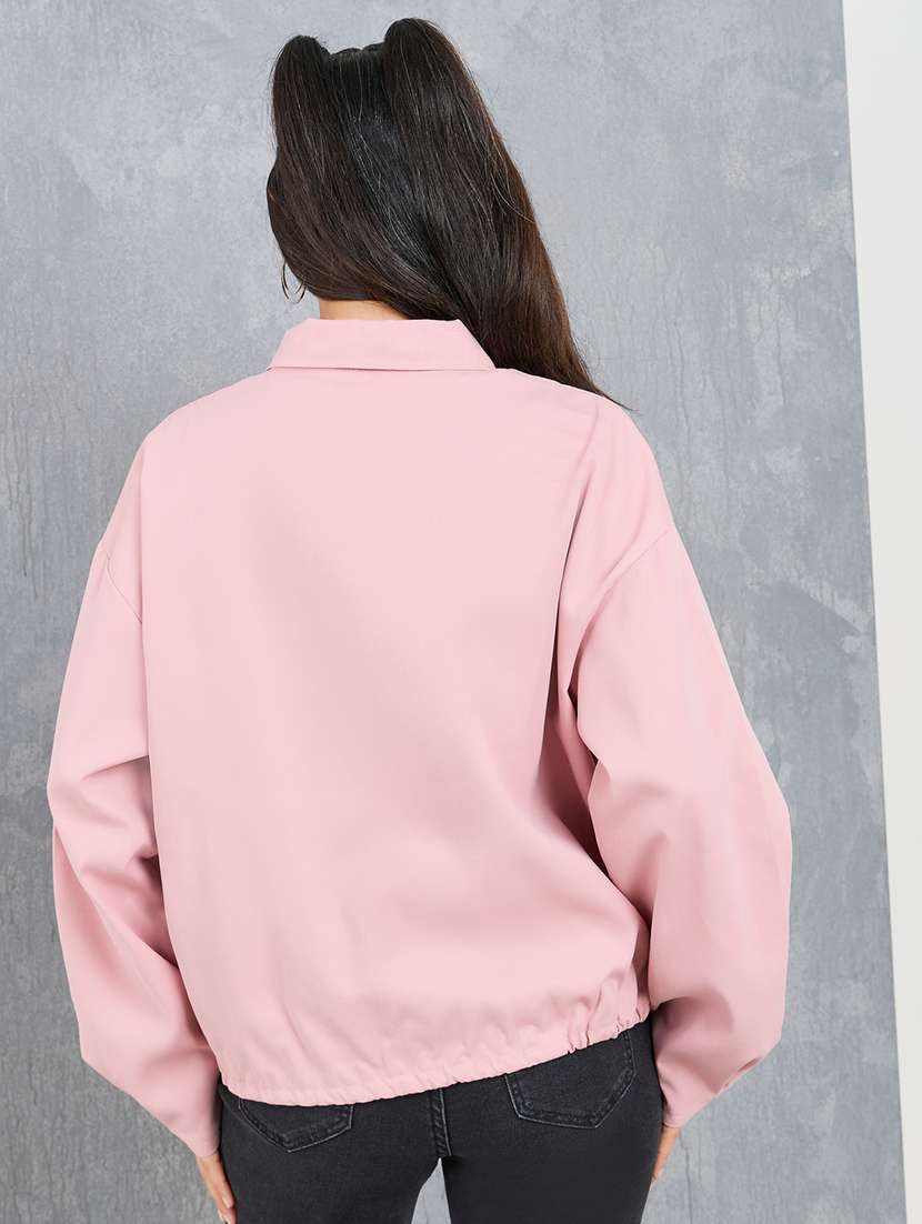 women pink solid regular jacket - 21518878 -  Standard Image - 2