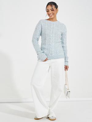 women light blue self-designed pullover - 21518889 - Standard Image - 2