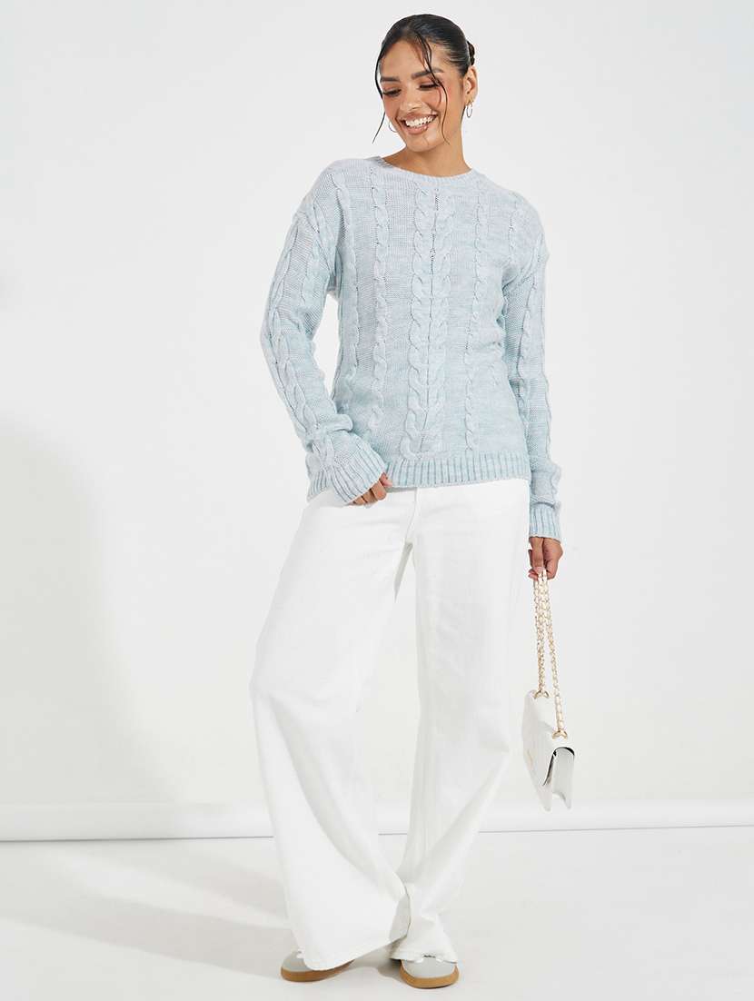 women light blue self-designed pullover - 21518889 - Standard Image - 2