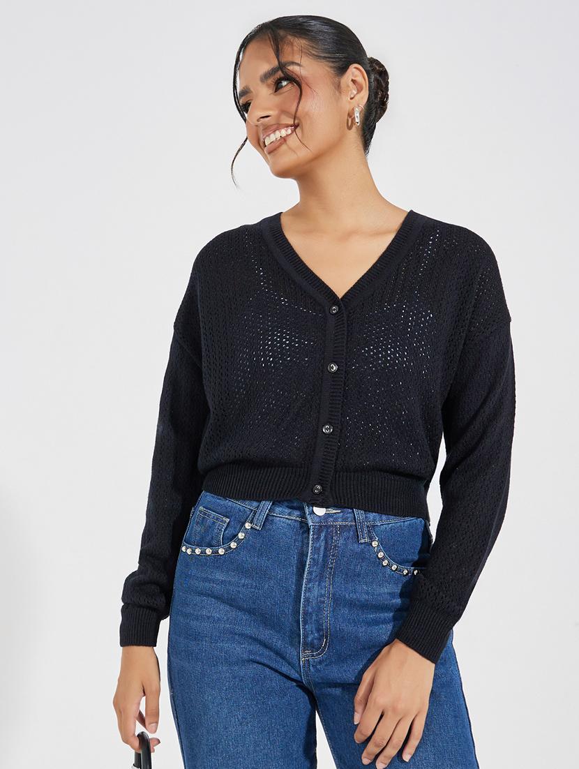 women long sleeve self-designed cardigan - 21518899 -  Zoom Image - 0
