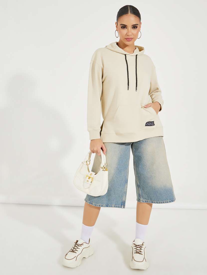 women long sleeves plain sweatshirt - 21518904 -  Standard Image - 2