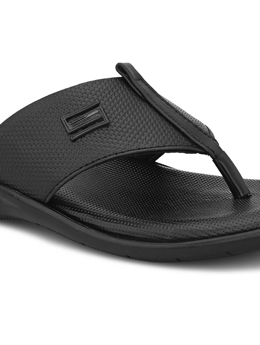 men black slip on sandal - 21519064 - Standard Image - 2
