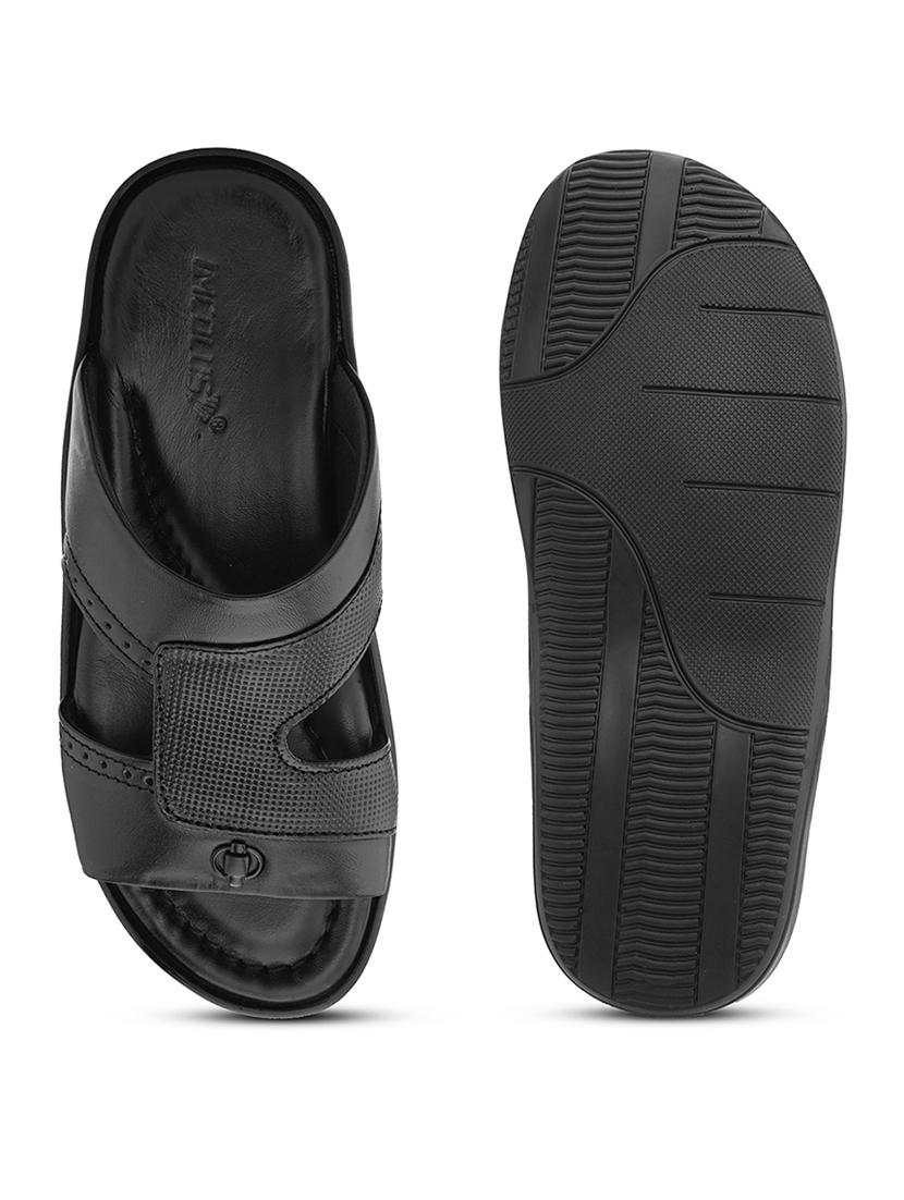 men black slip on sandal - 21519074 - Standard Image - 2