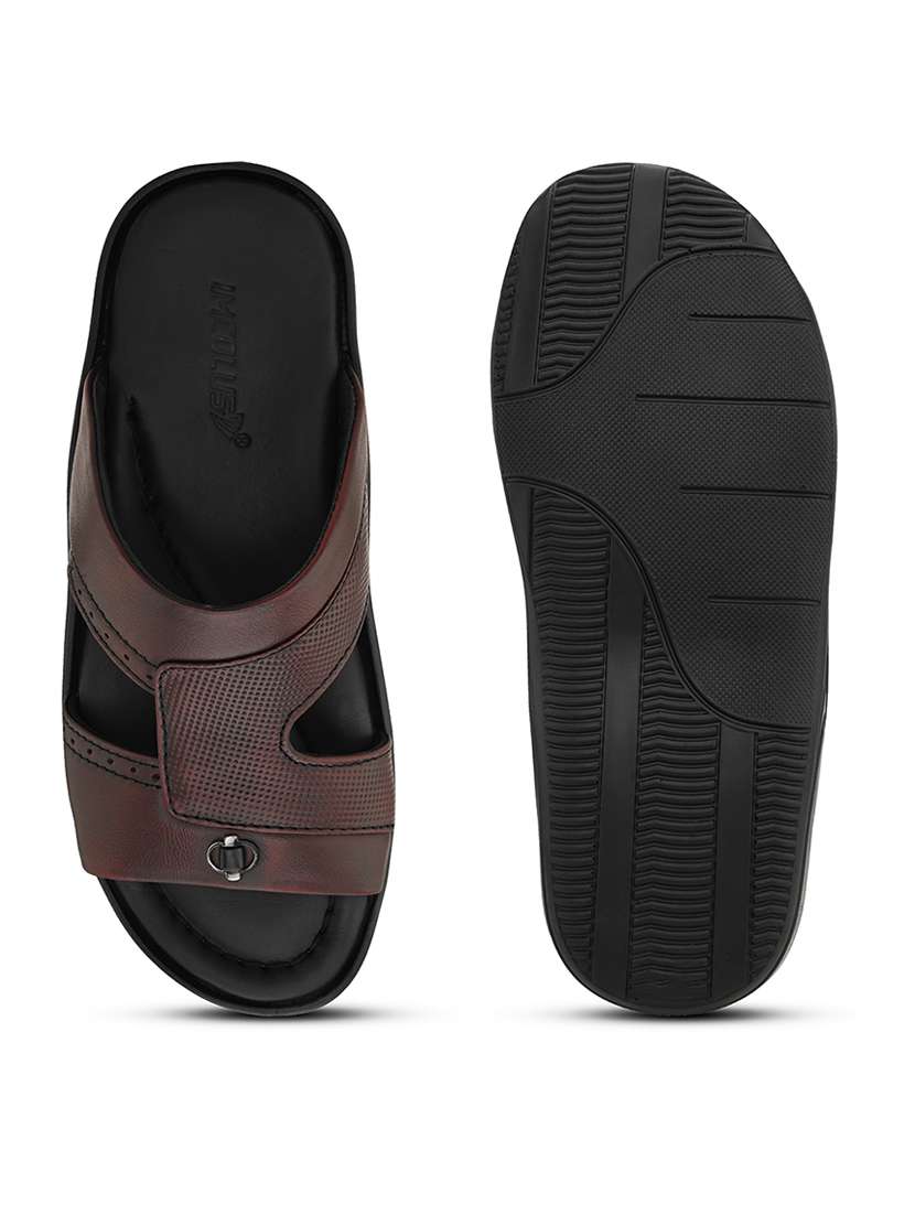 men maroon slip on sandal - 21519075 -  Standard Image - 2