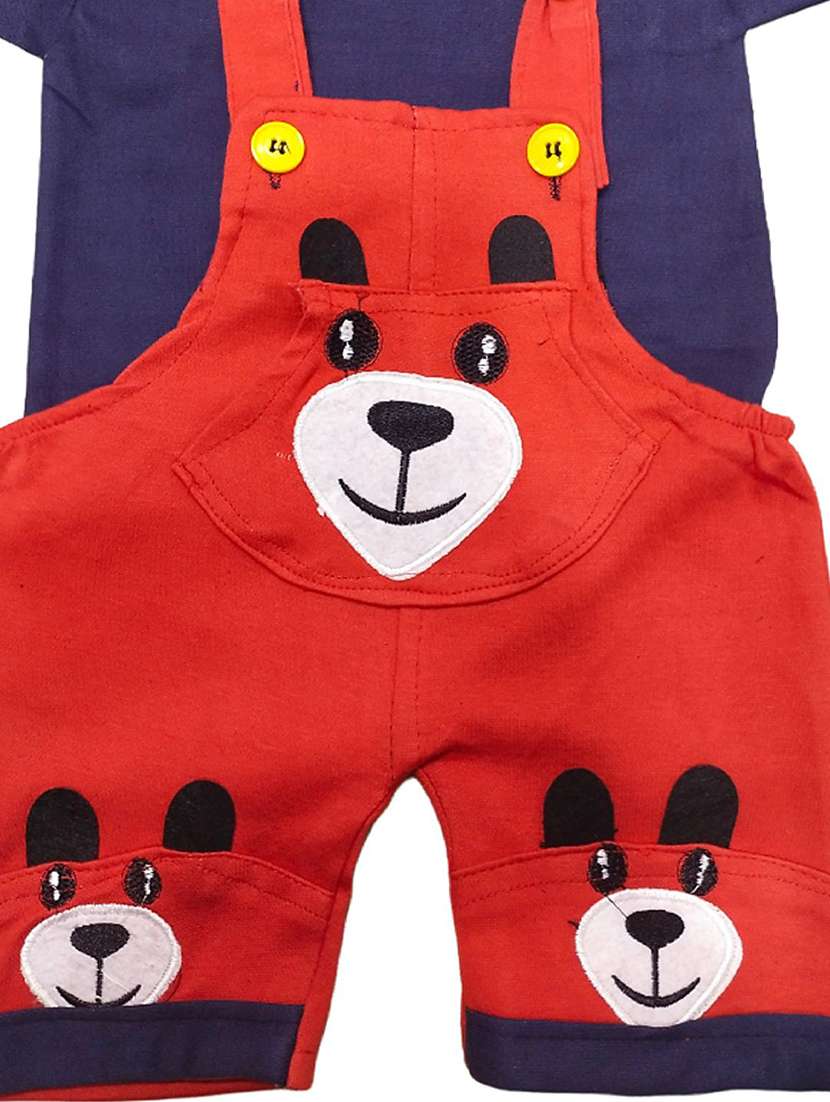 kids printed t-shirt & dungarees - 21519134 - Standard Image - 2
