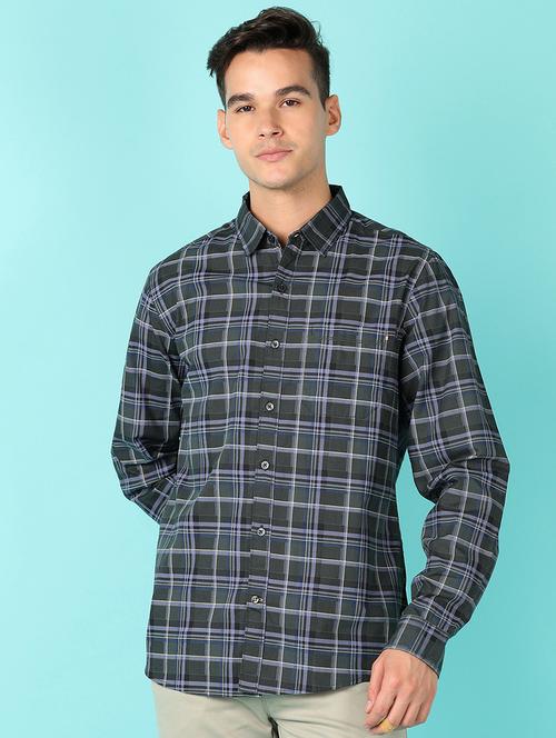 men checks long sleeve casual shirt - 21519233 - Standard Image - 0