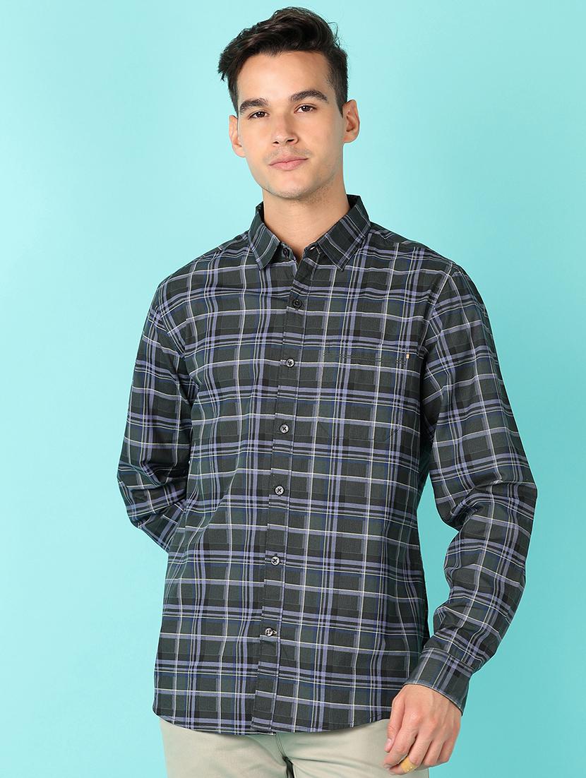 men checks long sleeve casual shirt - 21519233 - Zoom Image - 0