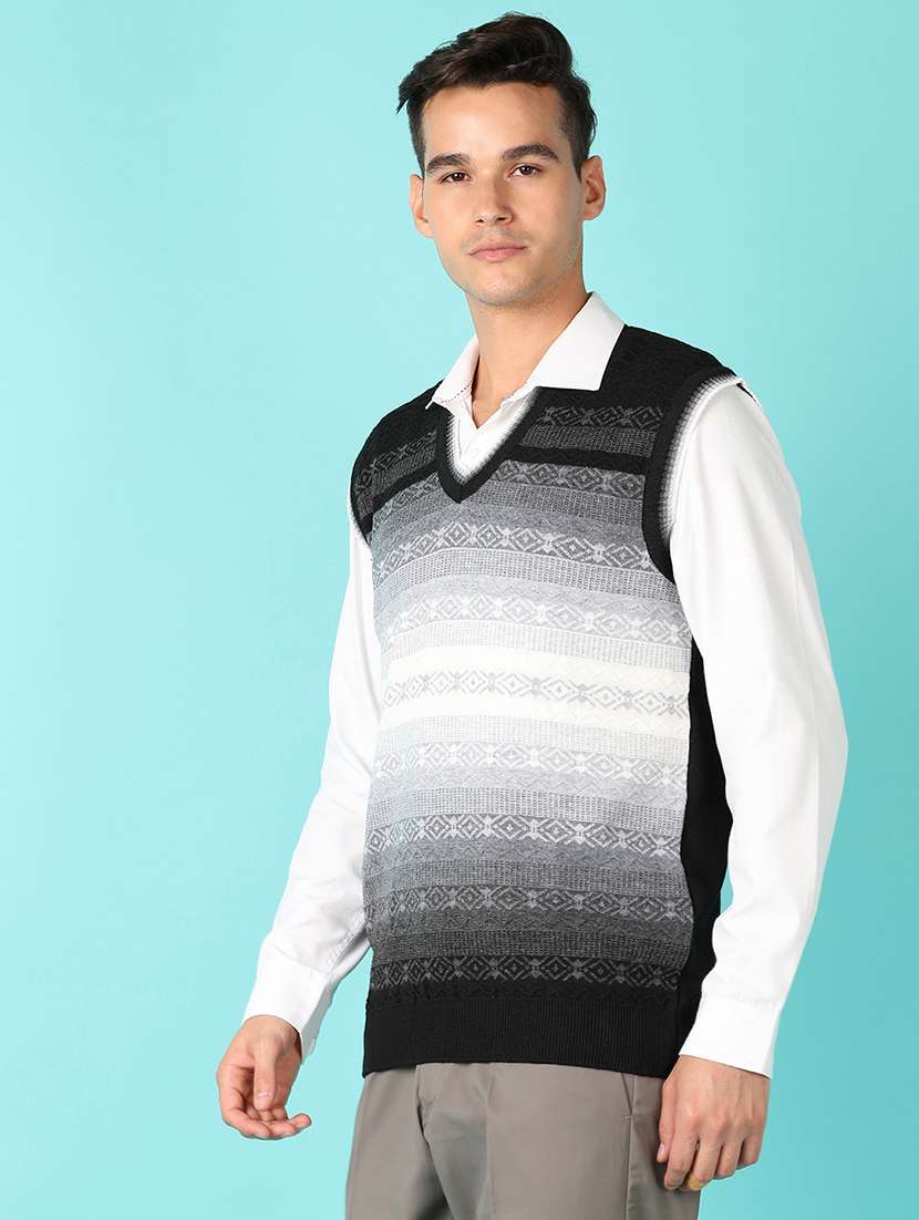 men v-neck self design pullover - 21519291 -  Standard Image - 2