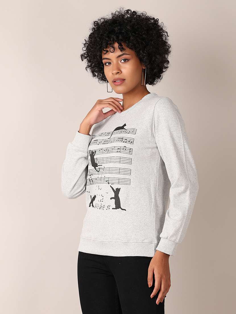 women front print long sleeve sweatshirt - 21519342 -  Standard Image - 2