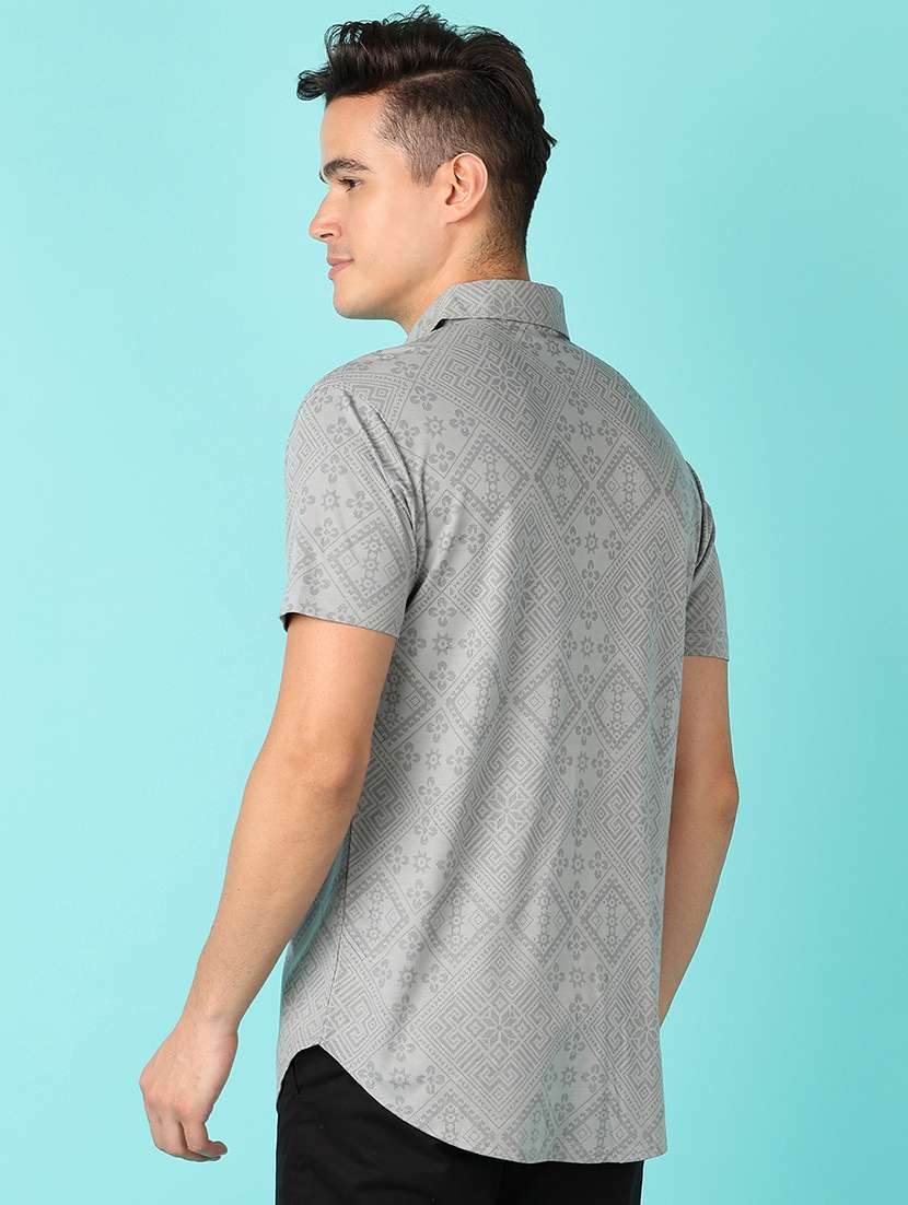 men short sleeves printed casual shirt - 21519362 -  Standard Image - 2
