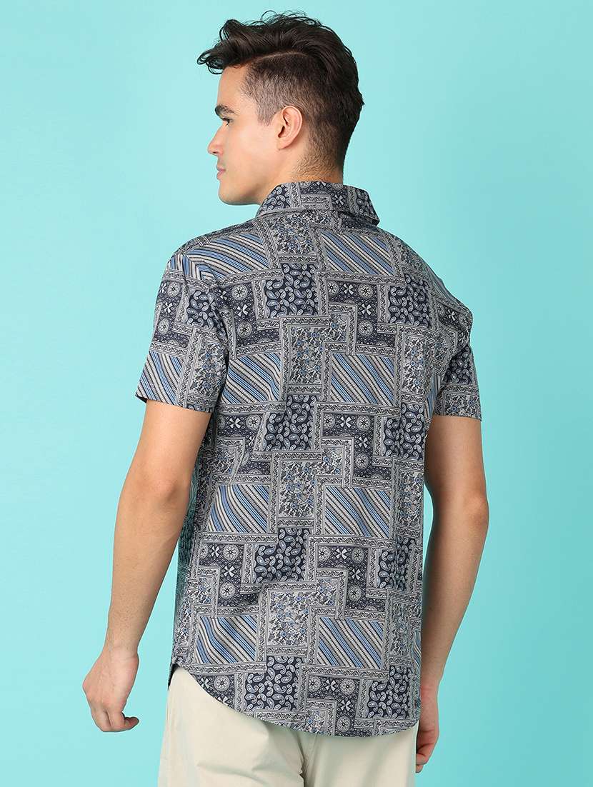 men short sleeves printed casual shirt - 21519364 -  Standard Image - 2