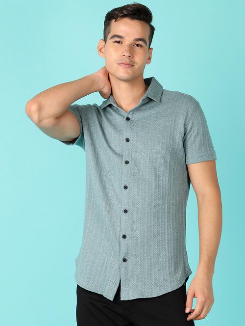men short sleeves plain casual shirt - 21519365 - Standard Image - 0