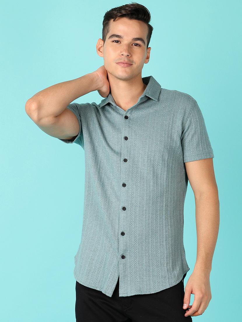 men short sleeves plain casual shirt - 21519365 - Zoom Image - 0