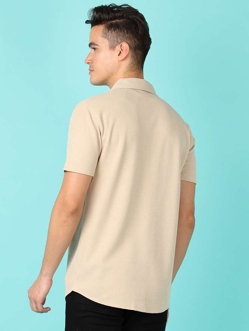 men short sleeves plain casual shirt - 21519367 -  Standard Image - 2