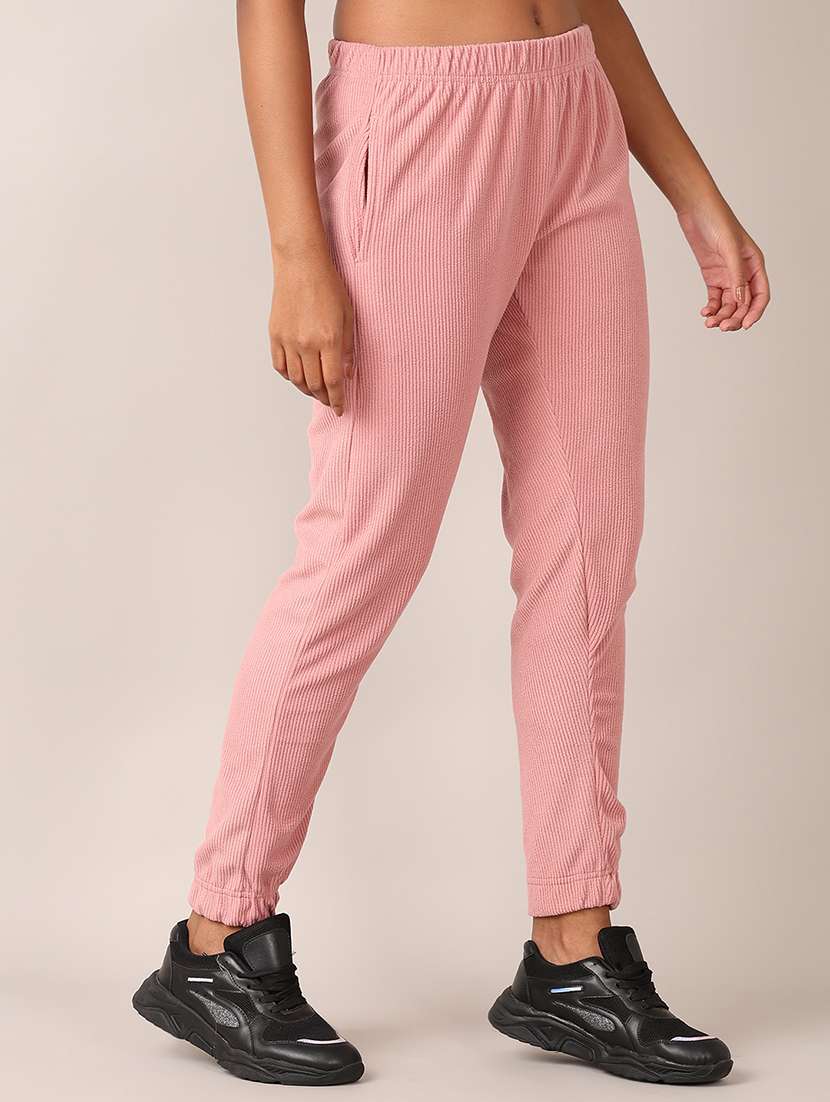 women pink solid joggers - 21519375 -  Standard Image - 2