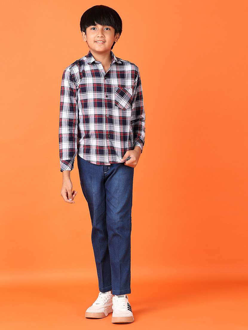 boys checkered casual wear full length set - 21519457 -  Standard Image - 2