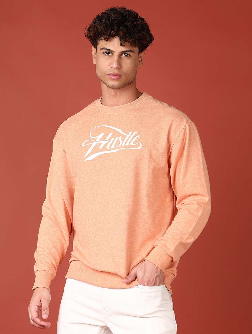 men chest print long sleeve sweatshirt