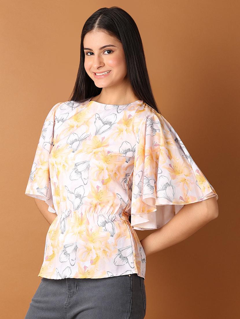 women floral printed round neck top - 21519516 - Standard Image - 2