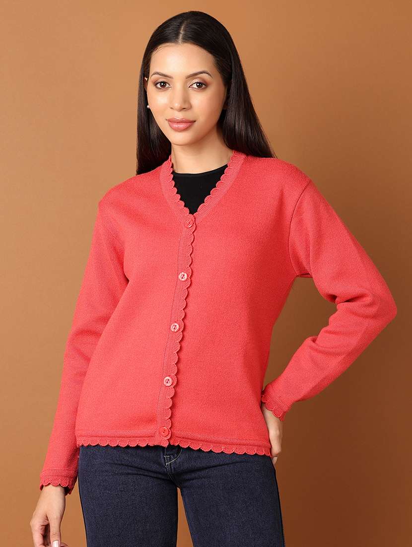 women self designed long sleeve cardigan