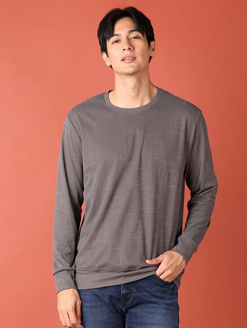 men self design long sleeve t-shirt