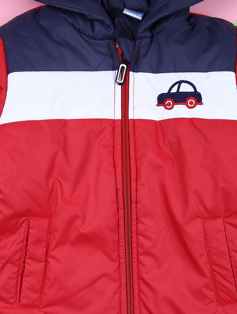 boys color block hooded neck jacket - 21519919 -  Standard Image - 2