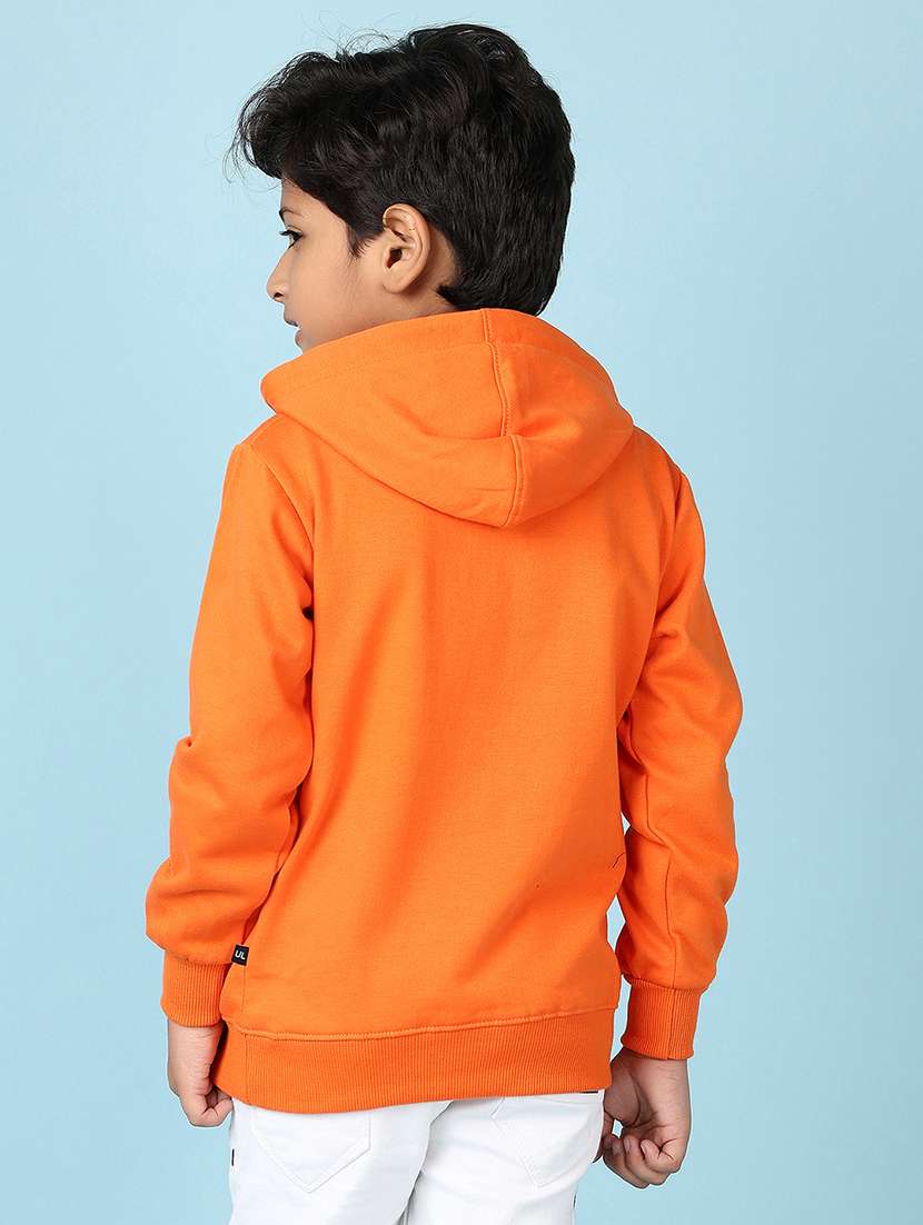 boys orange color block hooded neck sweatshirt - 21519924 -  Standard Image - 2