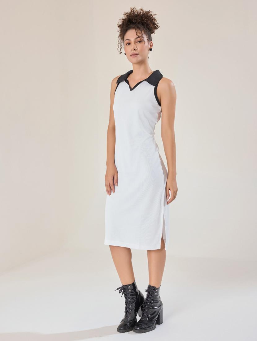 women white cotton blend bodycon dress - 21520245 - Standard Image - 2