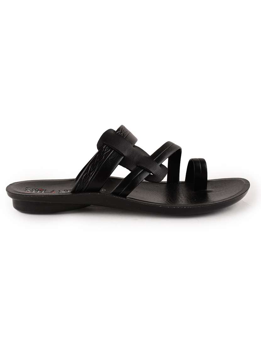 men black slip on sandal - 21520325 -  Standard Image - 2