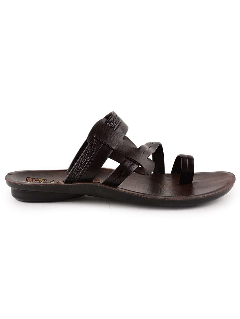 men brown slip on sandals - 21520326 -  Standard Image - 2