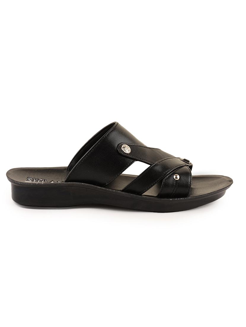 men black slip on sandal - 21520333 - Standard Image - 2
