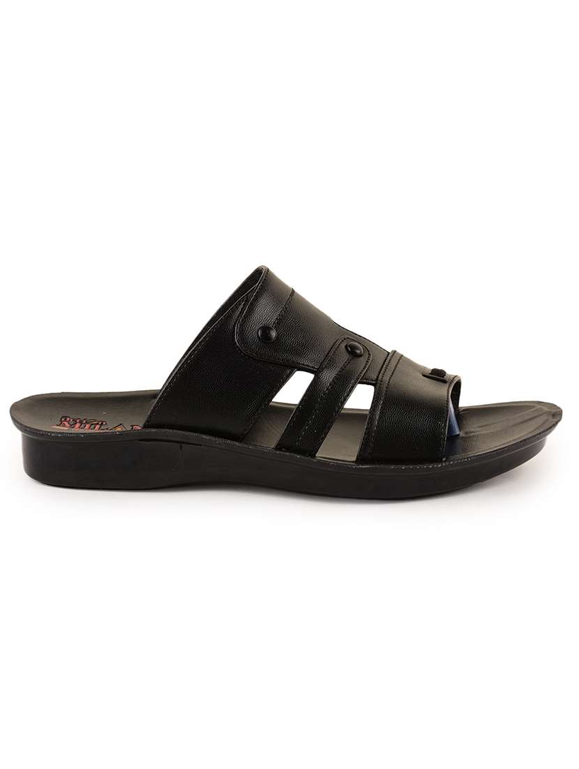 men black slip on sandal - 21520335 -  Standard Image - 2