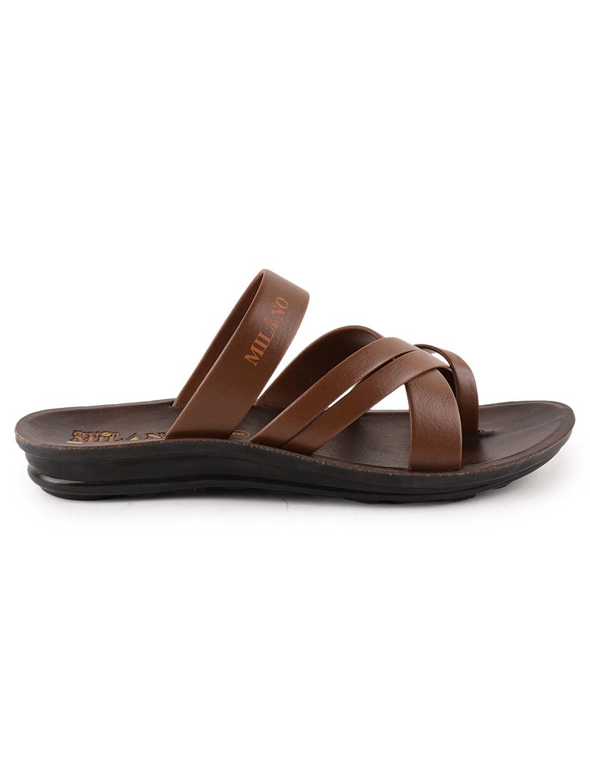 tan synthetic slip on sandals - 21520340 - Standard Image - 2