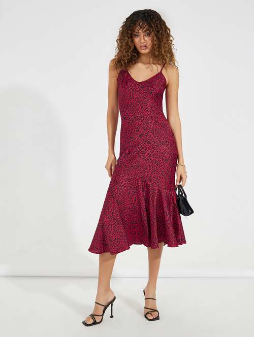 women red animal printed asymmetric dress - 21520377 -  Standard Image - 0