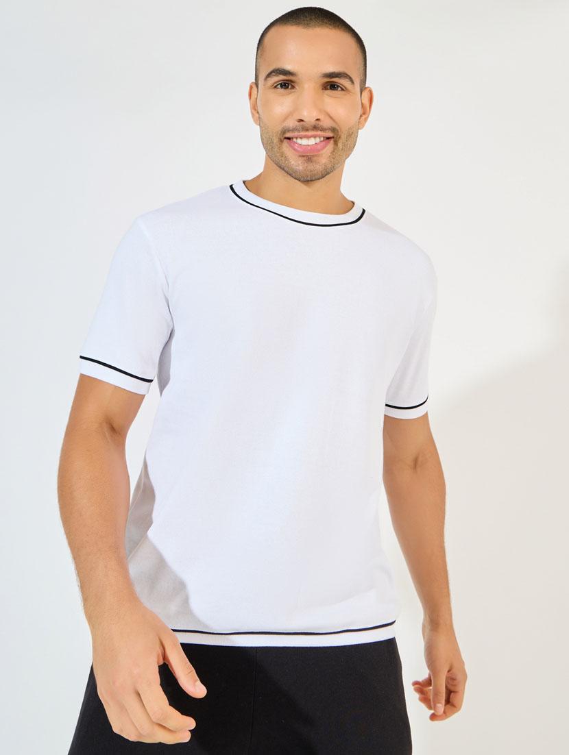 men solid regular fit short sleeves t-shirt - 21520407 - Zoom Image - 0