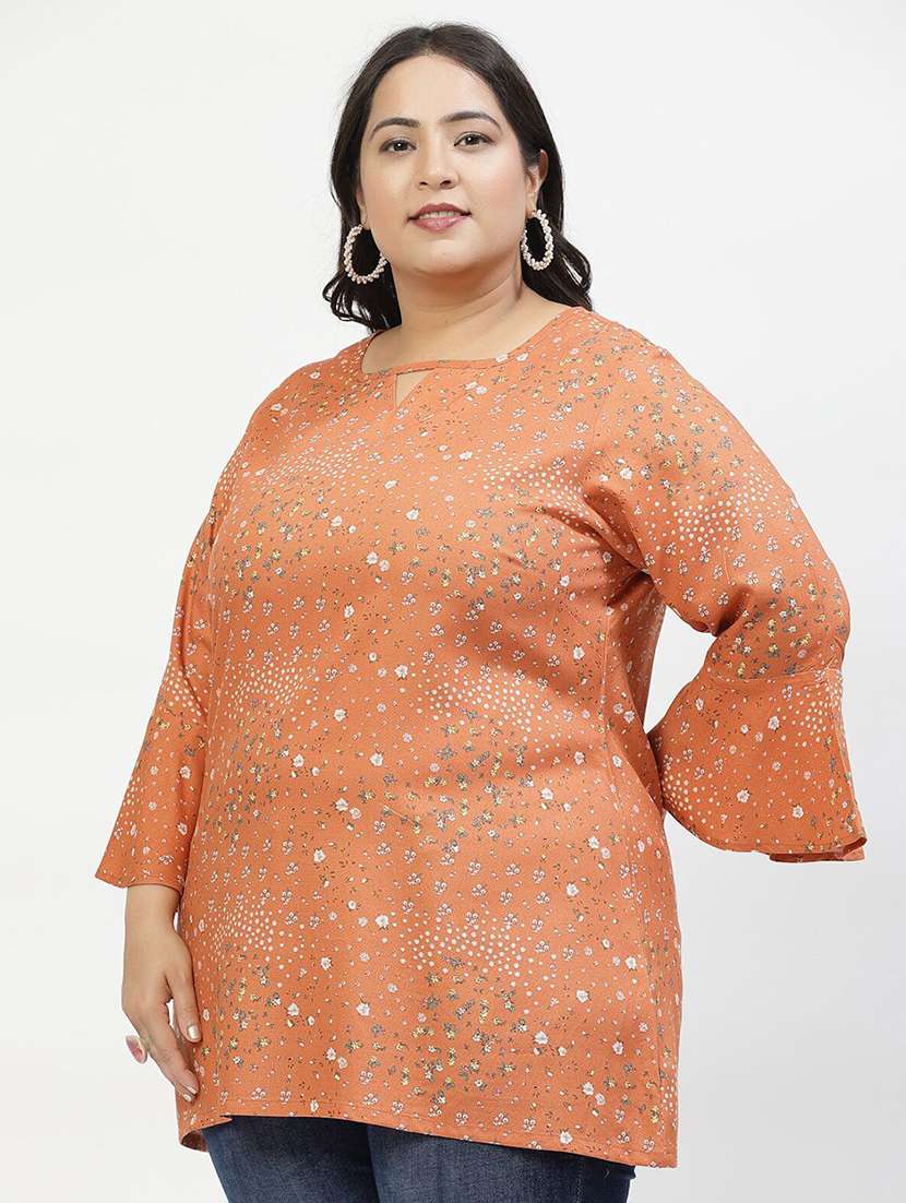 women orange polyester regular top - 21520496 - Standard Image - 2
