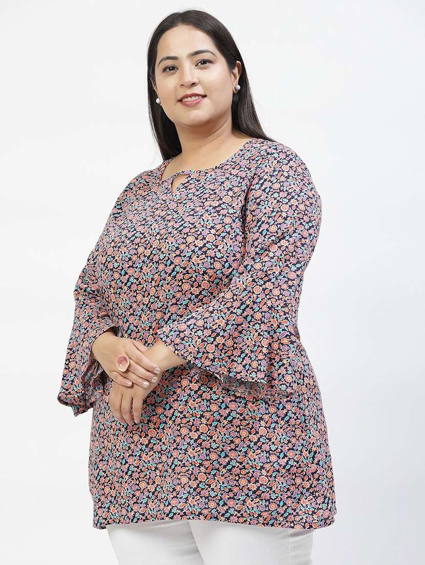women navy blue polyester regular top - 21520498 - Standard Image - 2